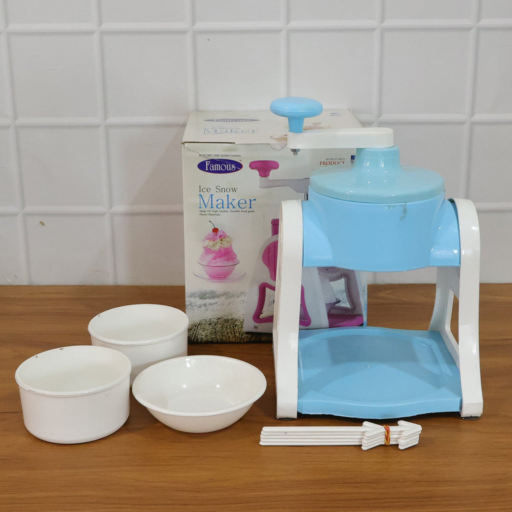 ALVENZA Manual Ice Gola Maker – Portable Blue Ice Slush Machine