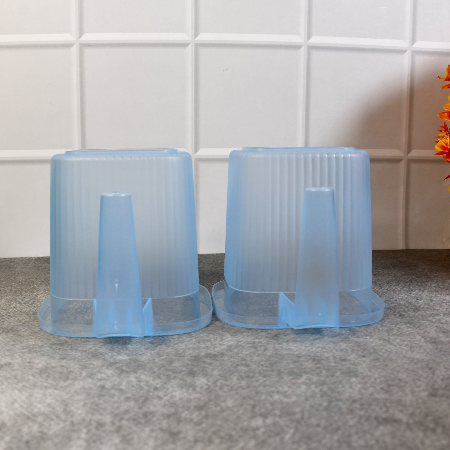 ALVENZA Plastic Bathroom Mugs – Transparent 1000 ML (Set of 4) | Bathora