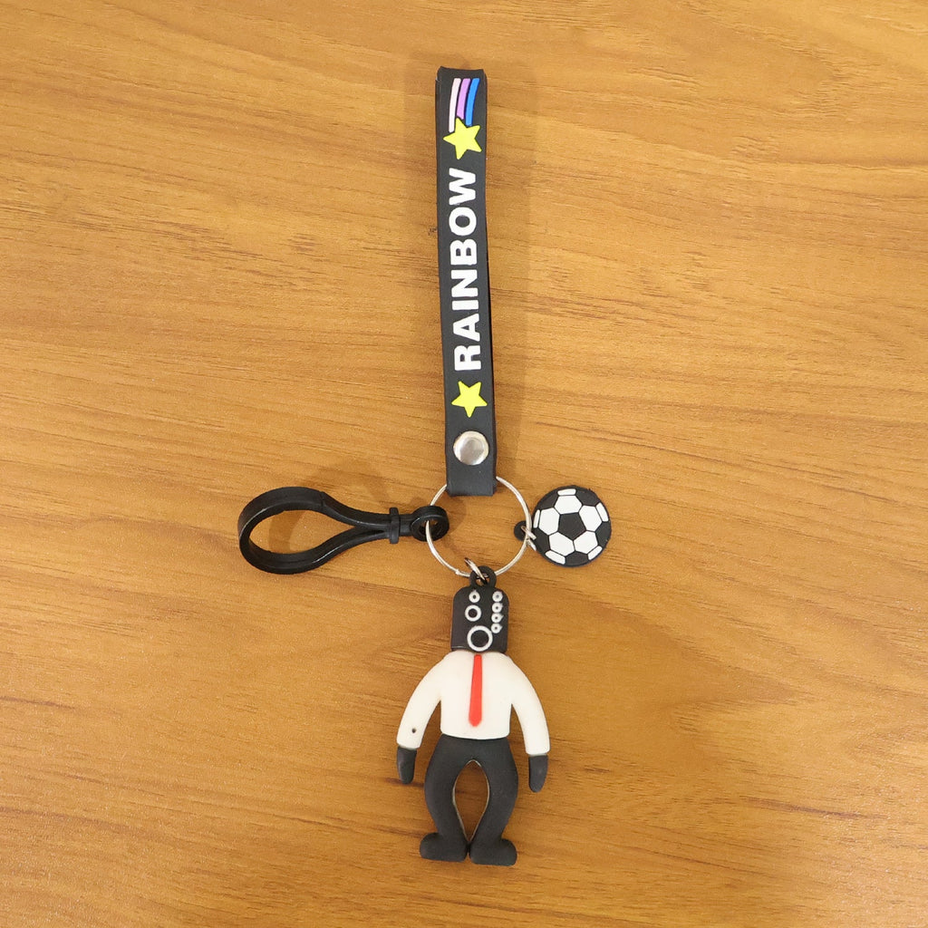 ALVENZA Rainbow Keychain – Colorful Cartoon Football Boy Accessory