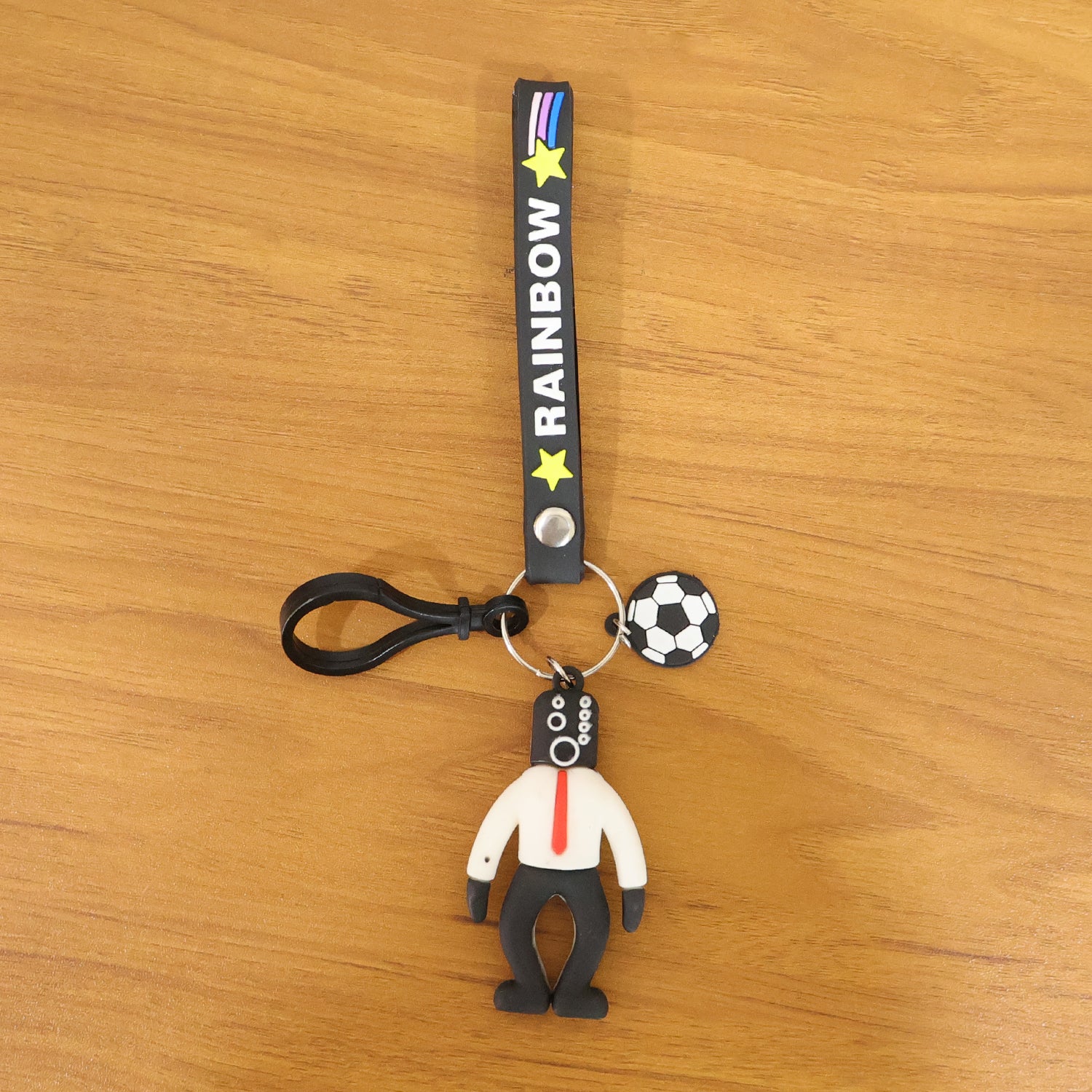 ALVENZA Rainbow Keychain – Colorful Cartoon Football Boy Accessory