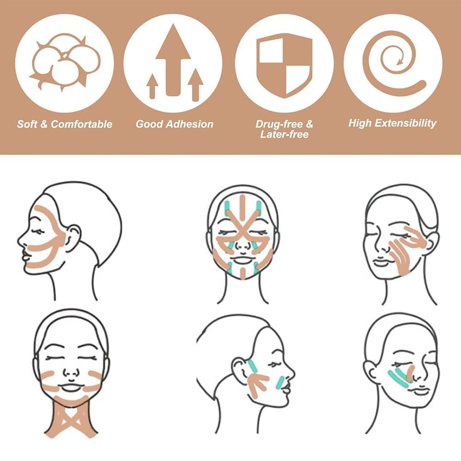 Face Lifting Tape Skin Firming & Wrinkle Reduction | Velvet Wellness - Detail View 8