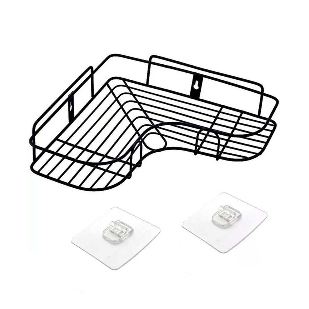 ALVENZA Corner Shelf Organiser – Stainless Steel Self-Adhesive | Bathora