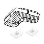 ALVENZA Corner Shelf Organiser – Stainless Steel Self-Adhesive | Bathora