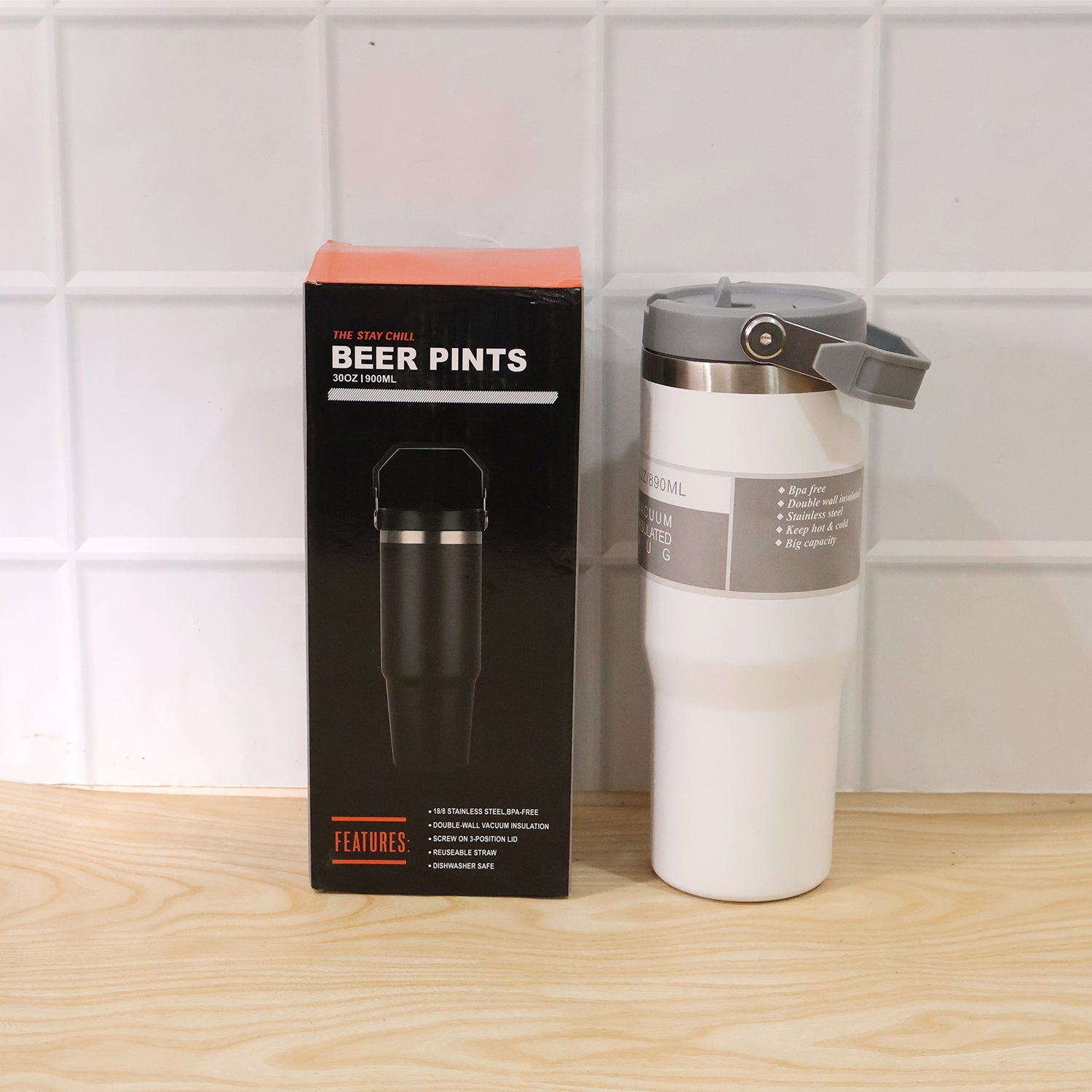 ALVENZA Vacuum Insulated Stainless Steel Tumbler – Keeps Beverages Hot & Cold