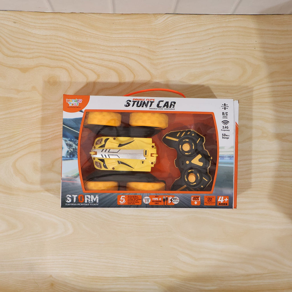 ALVENZA Remote Control Double Flip Stunt Car – High-Speed Fun with Lights