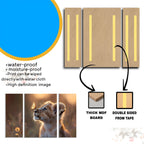 Lion Cub Wall Art Vibrant 3-Panel MDF Wall Decor - Front View