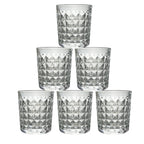 ALVENZA Glass Tumbler Set – Diamond-Cut 6 Pc Elegant Drinking Glasses | Serve Stellar
