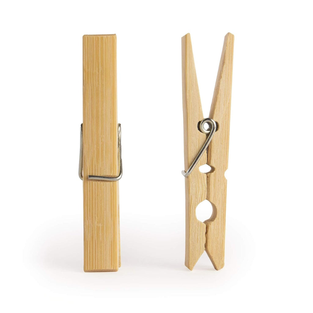 Bamboo Cloth Clips Heavy Duty Wooden Pegs (10 Pcs) | BathNova - Detail View 8