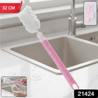 Long Handle Silicone Bottle Brush Gentle & Flexible Cleaning - Side View