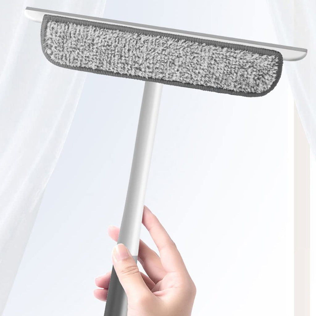 ALVENZA Window Glass Cleaning Wiper – 2-in-1 Microfiber & Silicone Blade