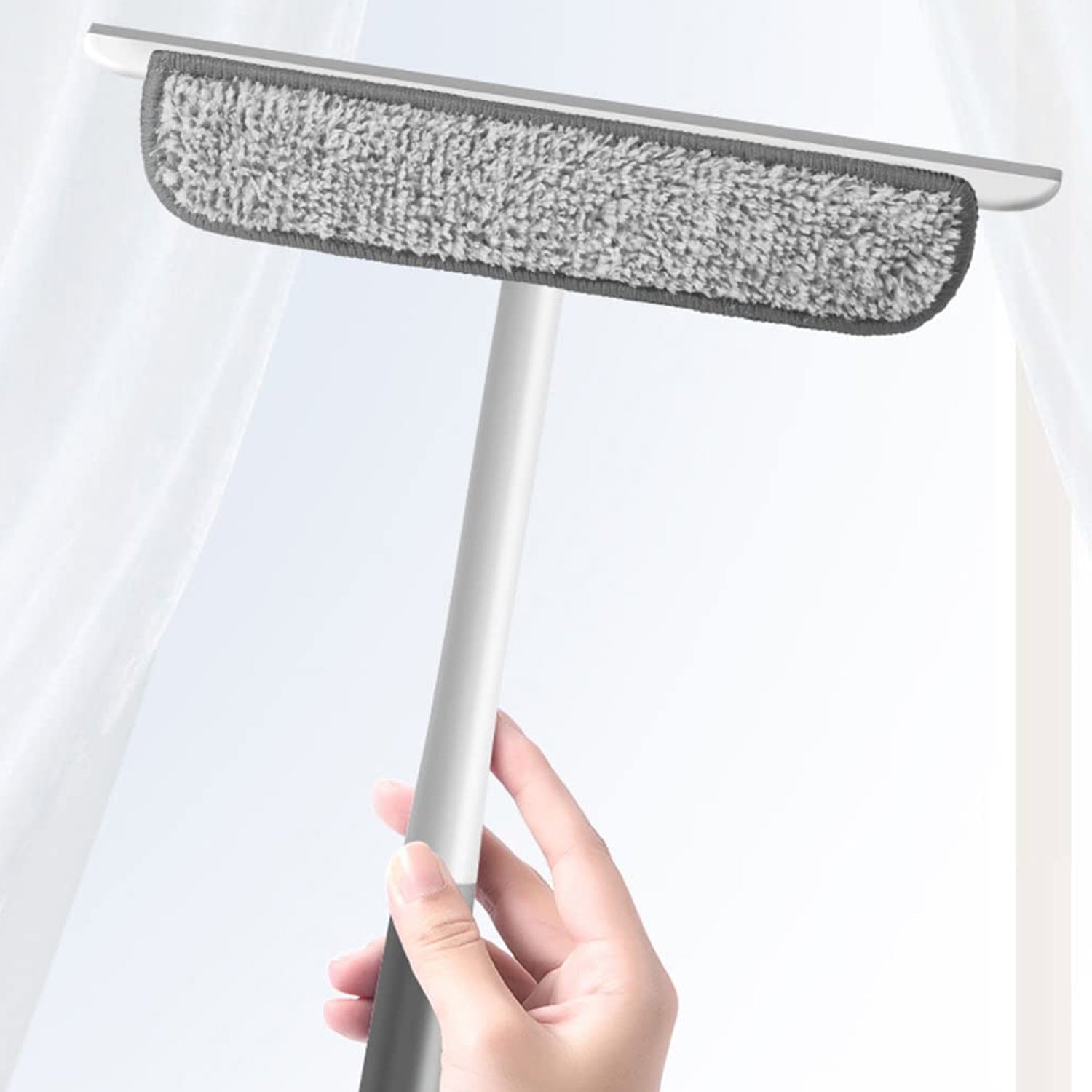 ALVENZA Window Glass Cleaning Wiper – 2-in-1 Microfiber & Silicone Blade