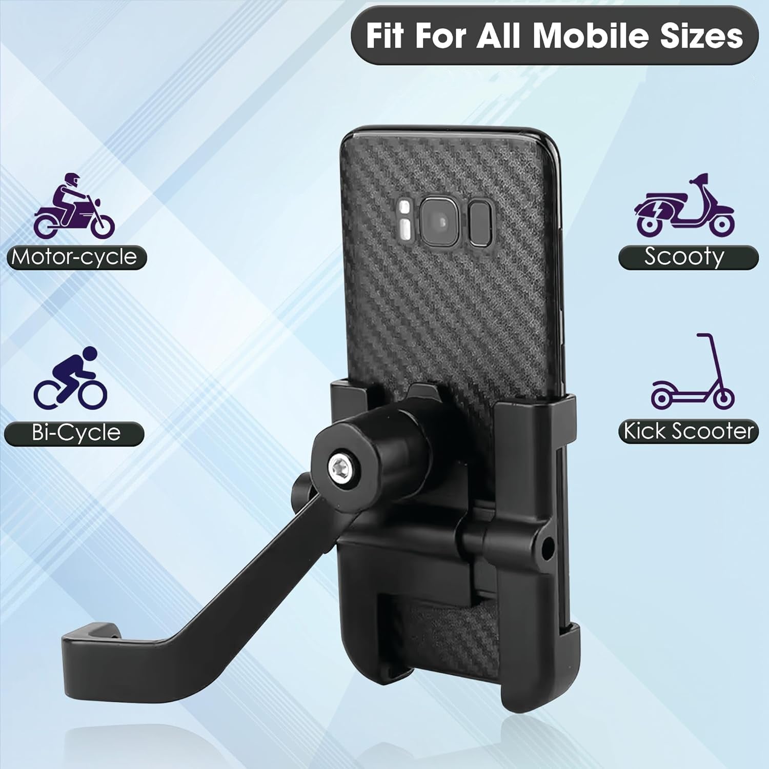 ALVENZA Bike Mobile Holder – 360° Metal Mount for Scooty | VelvaBloom