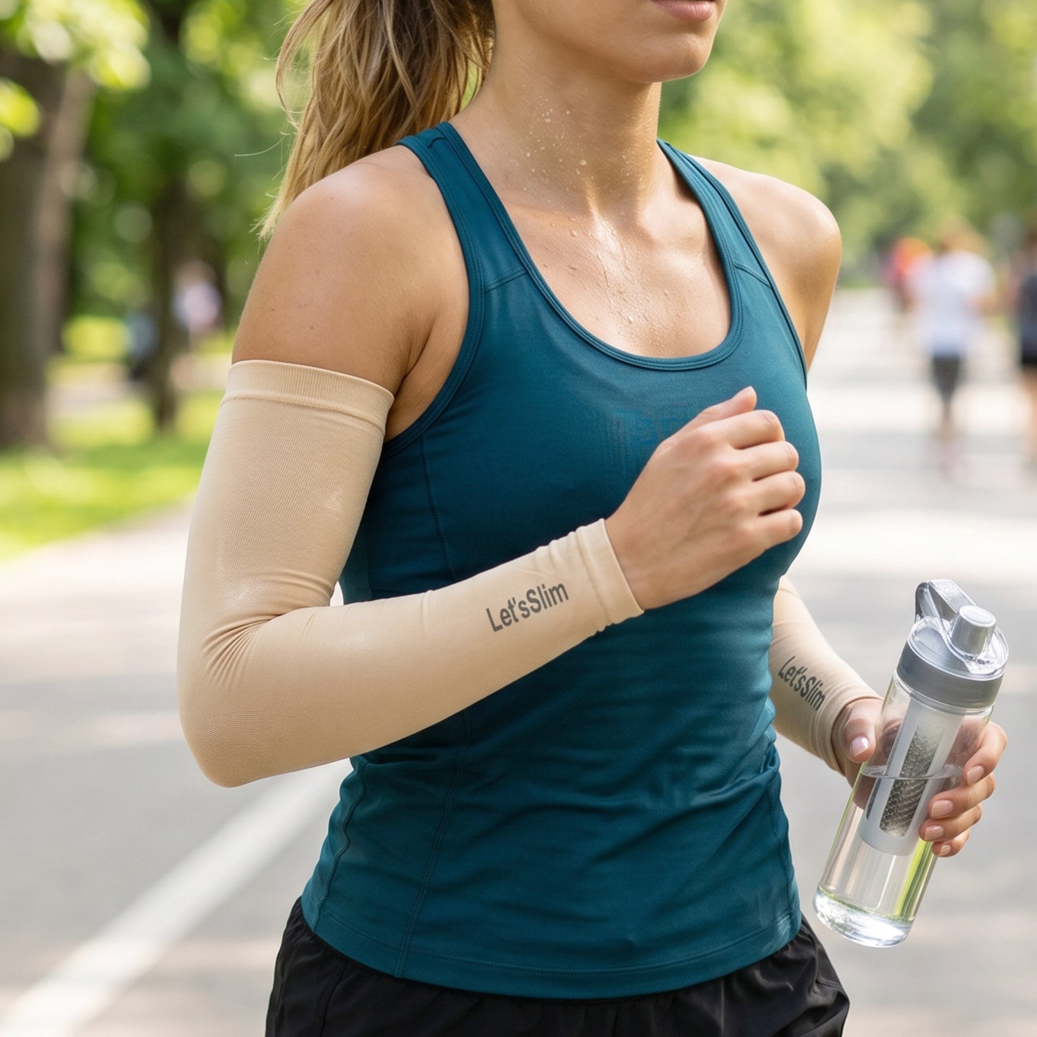 UV Sun Protection Cooling Arm Sleeves Breathable & UV Shielding - Front View