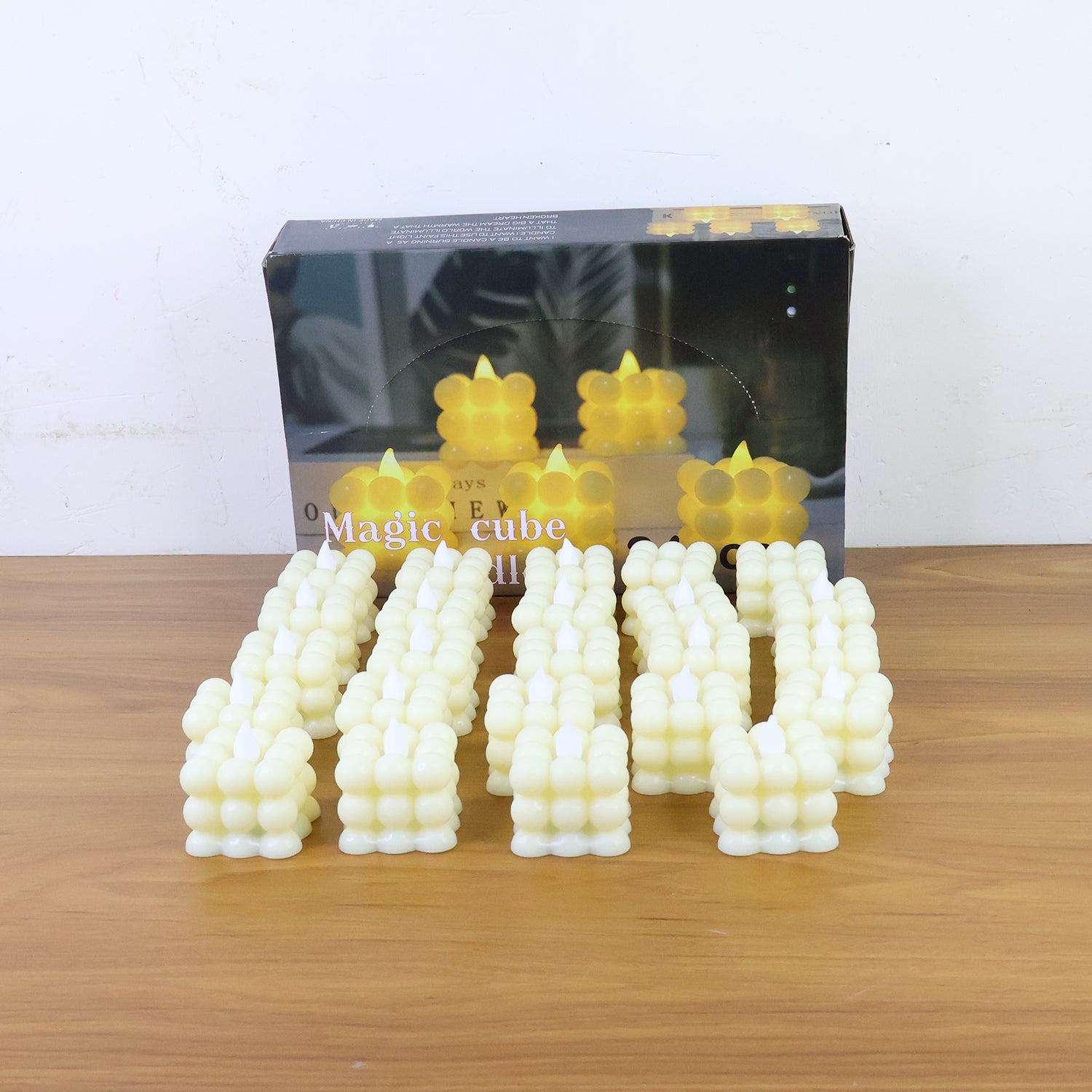 ALVENZA LED Flameless Cube Candles – Set of 24 Decorative Lights