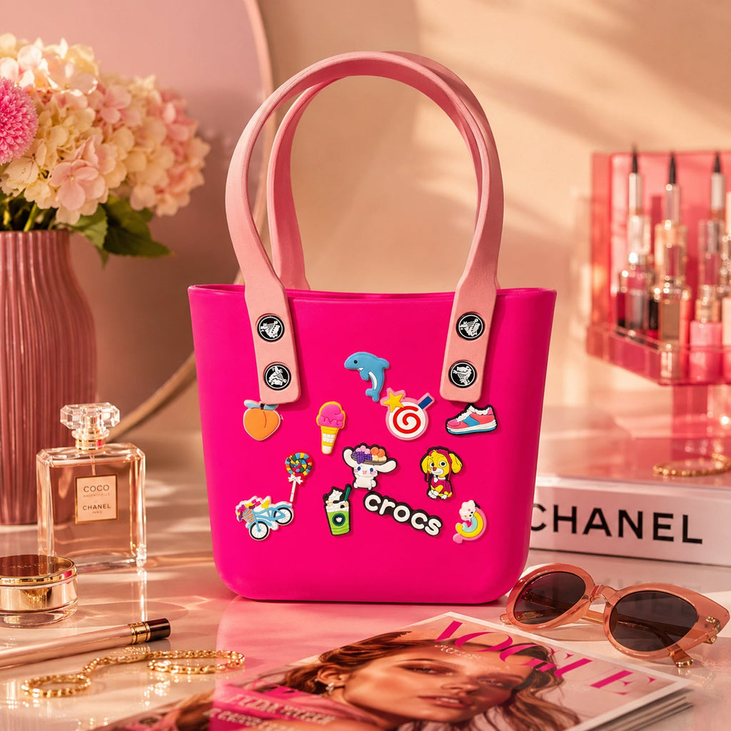 Buy Crocs-Inspired Tote Bag Spacious & Trendy for Women & Girls - Front View