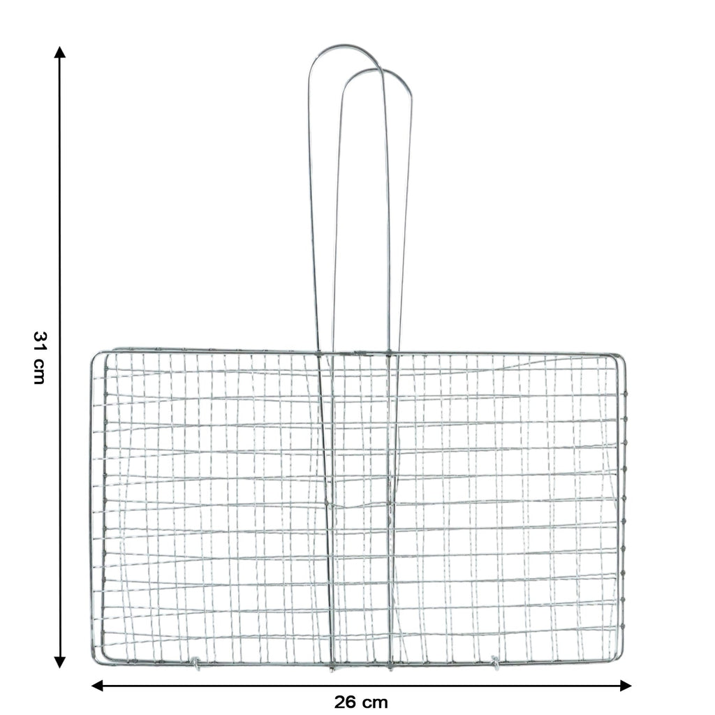Heavy-Duty Stainless Steel BBQ Grill Basket Long Handle & Durable Construction - Detail View 6