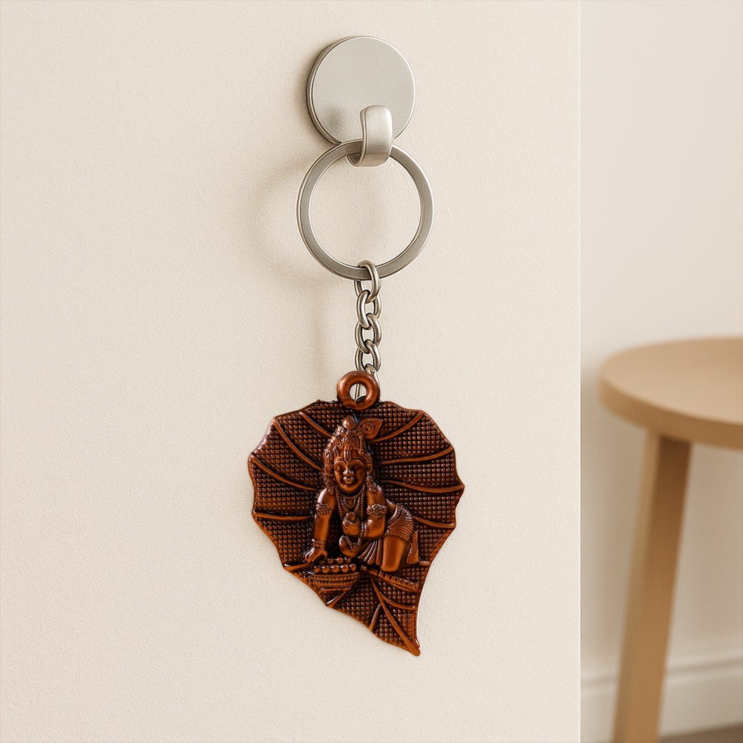 ALVENZA Bal Krishna Antique Bronze Keychain – Spiritual & Durable