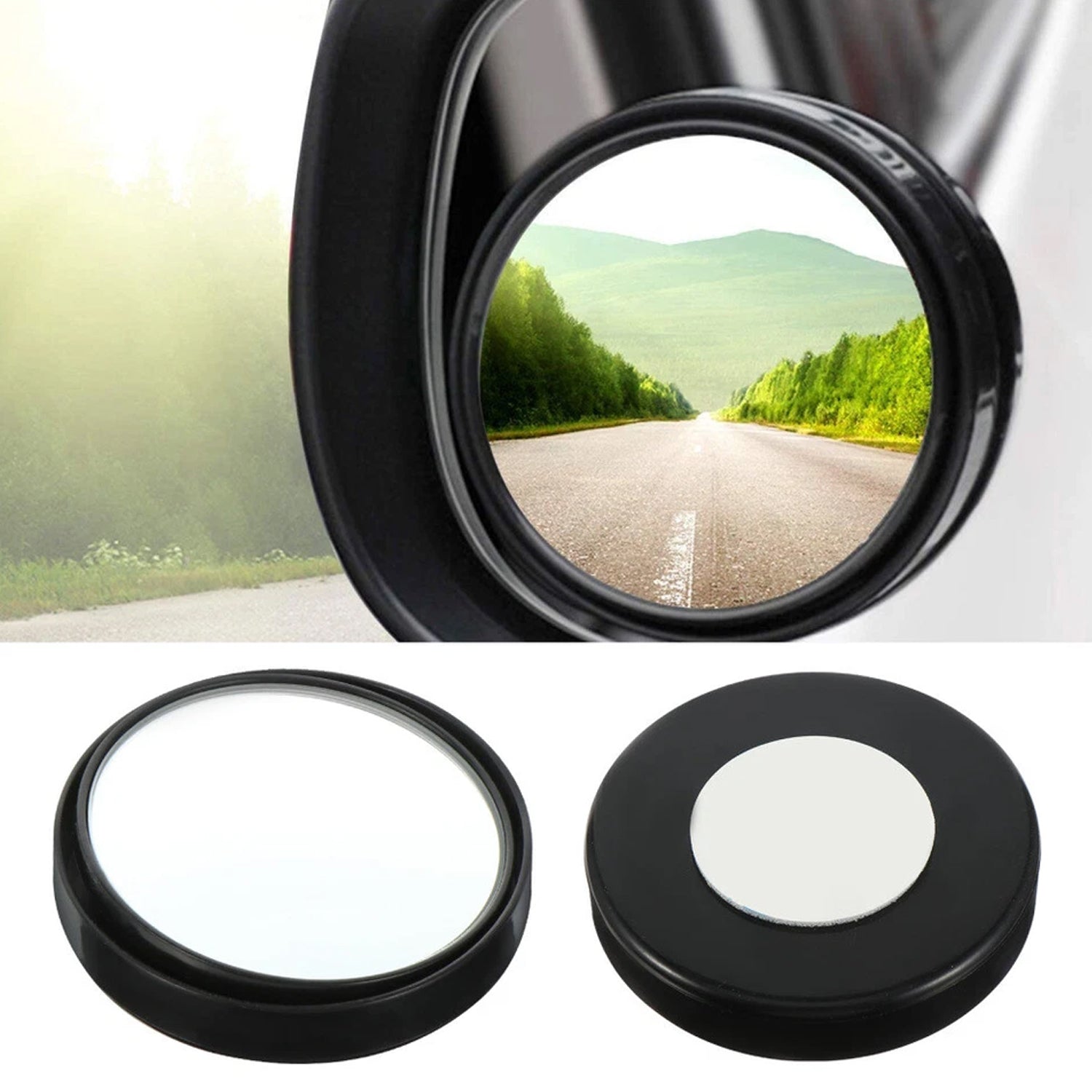 ALVENZA Car Blind Spot Mirrors – Wide Angle Convex Safety Set