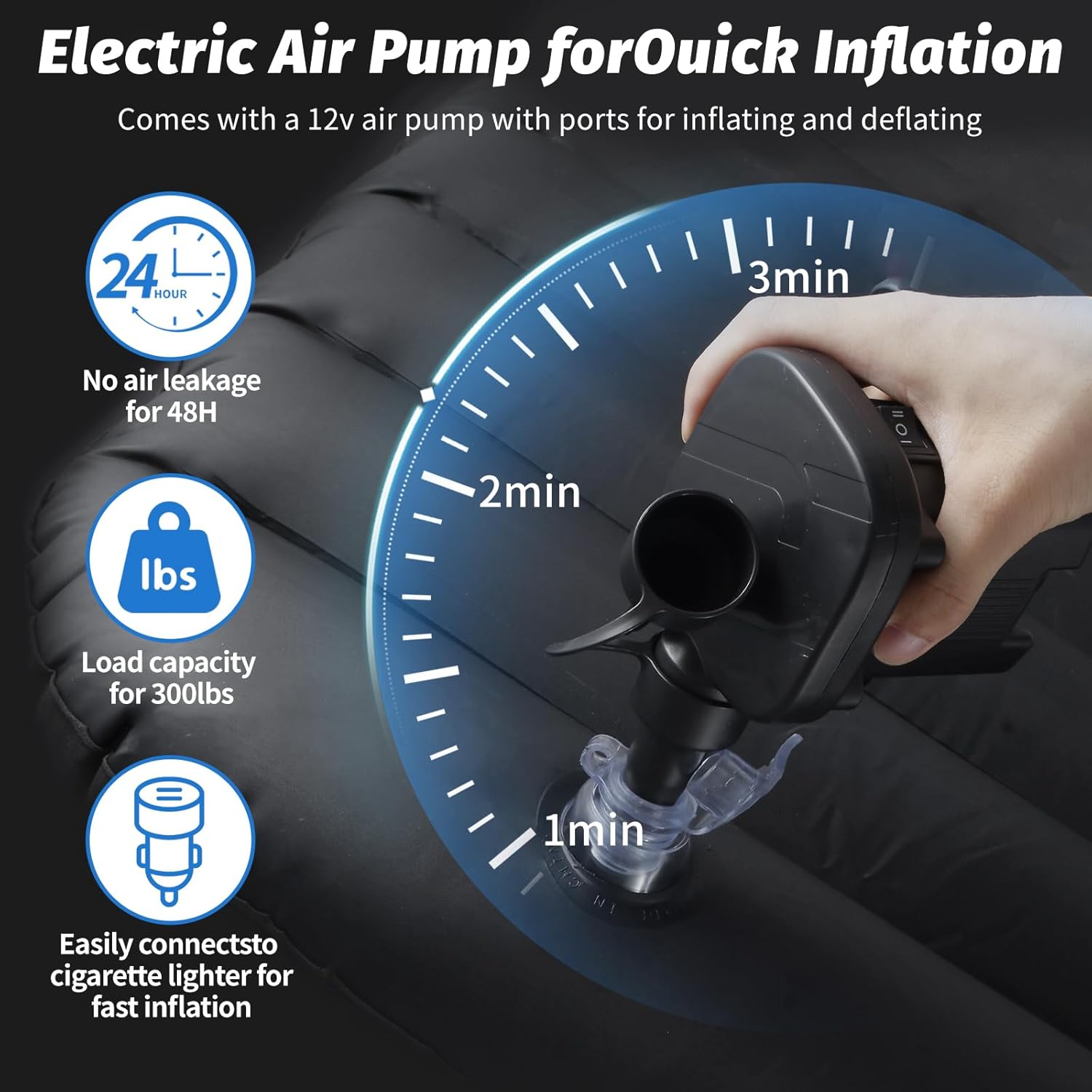 ALVENZA Inflatable Car Air Mattress – Comfortable Travel Sleeping Bed, Car Sofa