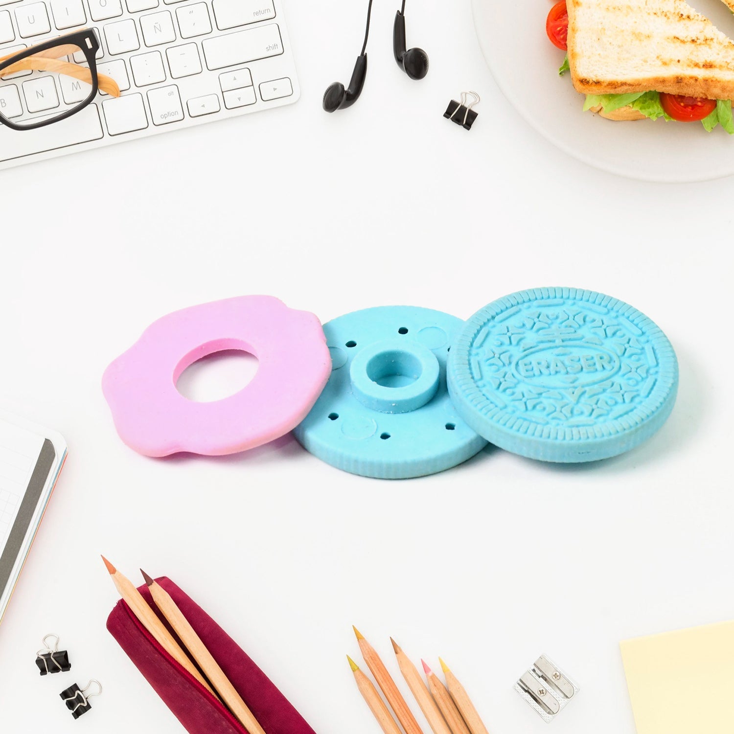 Biscuit Eraser Fun School Stationery & Return Gift | ScribbleJoy - Detail View 7