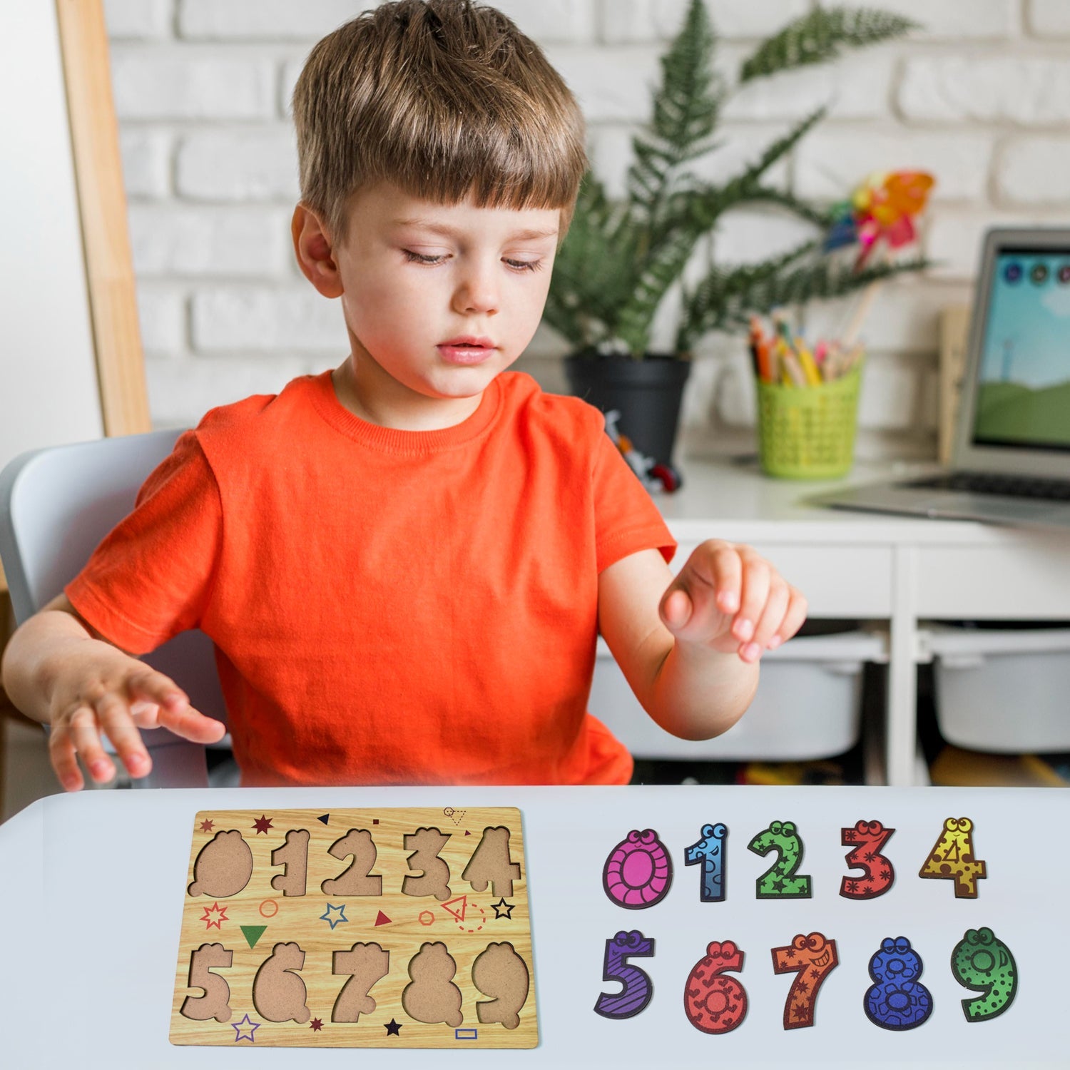 Wooden Number Puzzle Early Learning Board | Inventive Play - Detail View 5