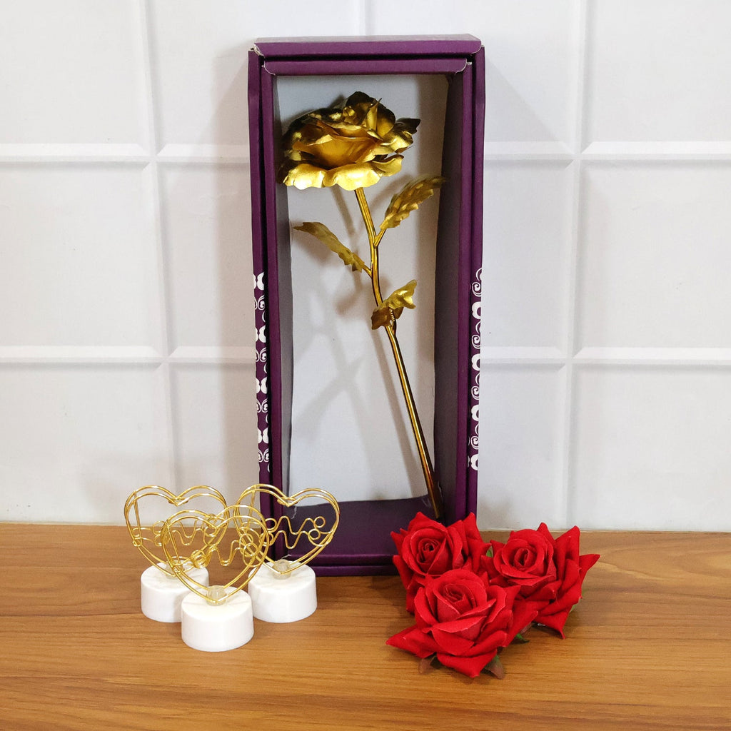 ALVENZA Romantic Heart Love Table Decor – Elegant Rose Gift Set