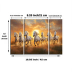 Horses Sunset Wall Art Vibrant 3-Panel MDF Canvas for Home Decor - Detail View 6