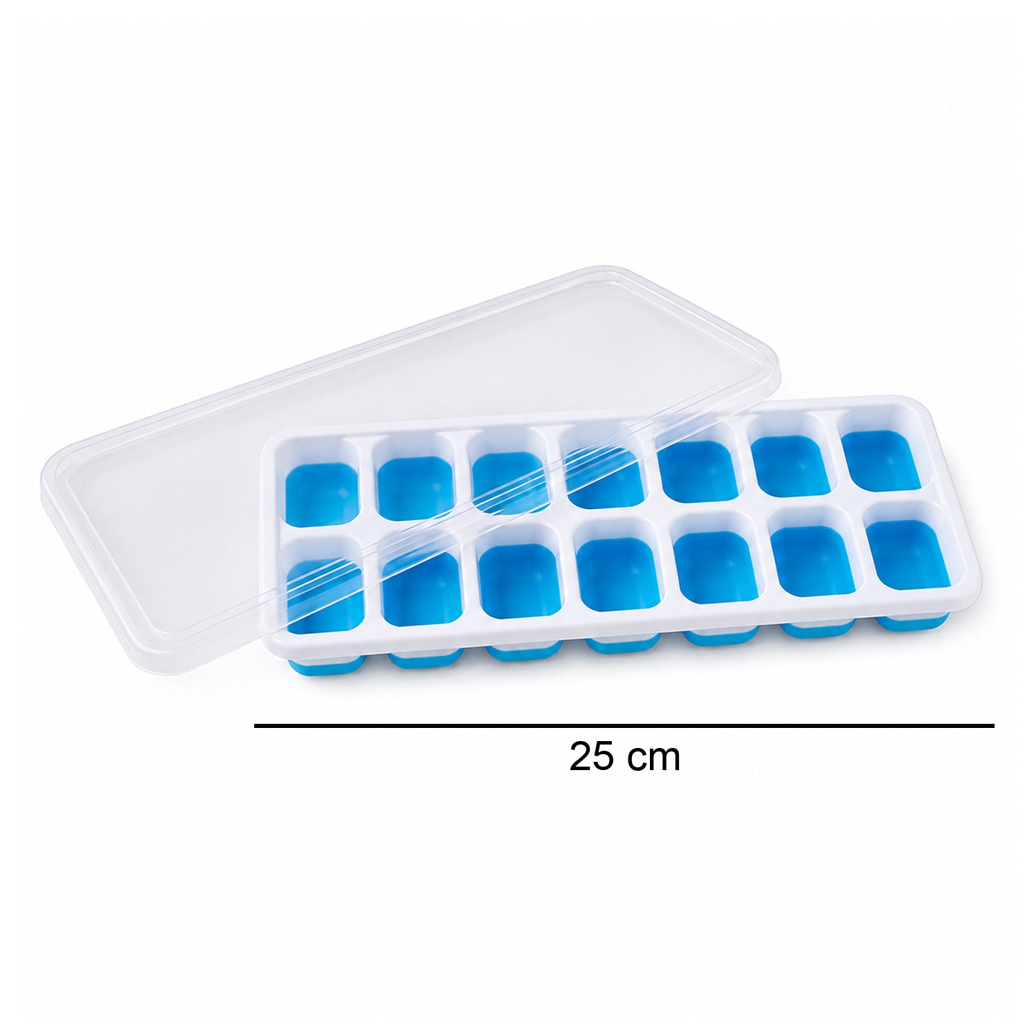 Multipurpose Plastic Ice Cube Tray 14-Grid with Lid for Easy Freezing - Detail View 6