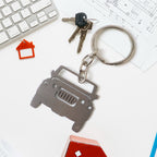 ALVENZA Metal Jeep Shape Keychain – Durable Stainless Steel Accessory