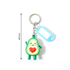 ALVENZA Avocado Cartoon Keychain with Name Tag Holder – Cute & Practical