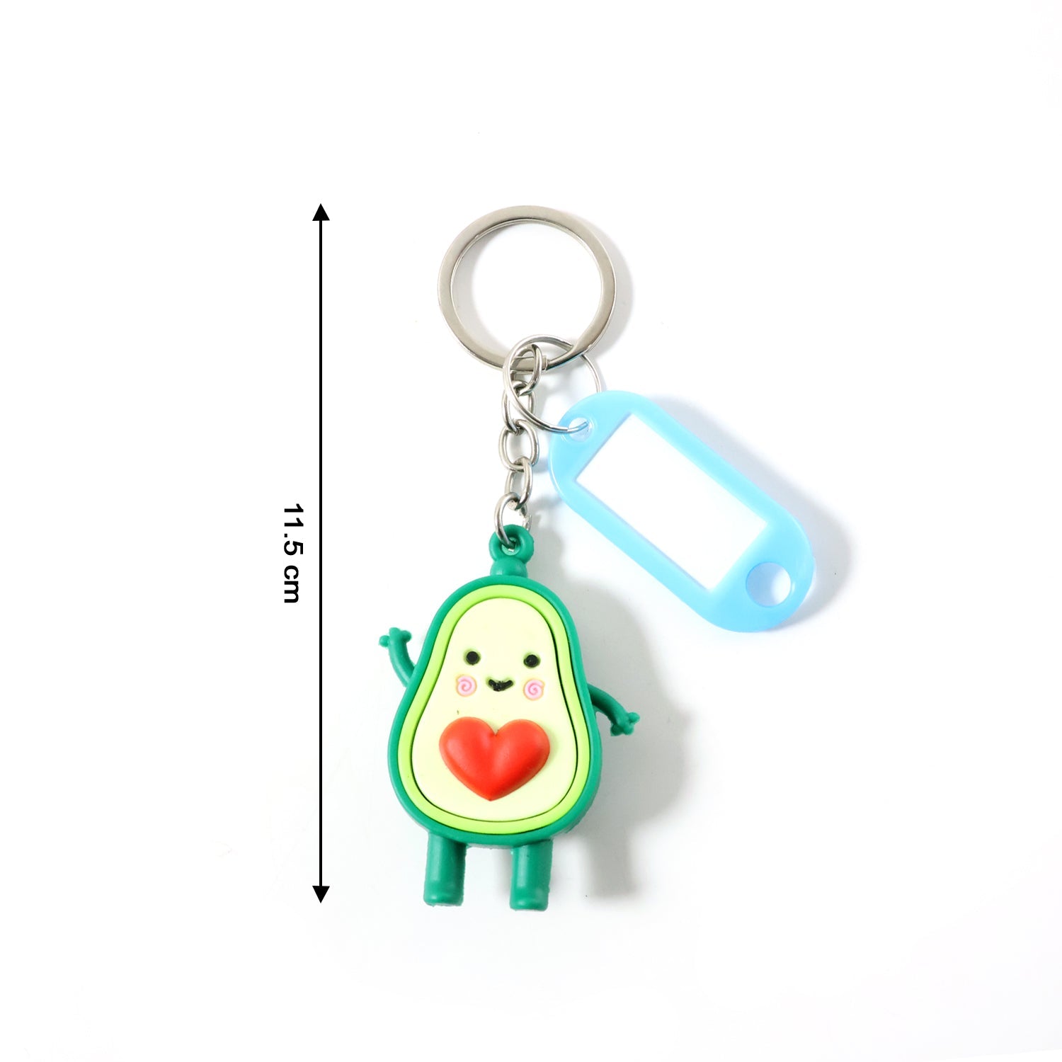 ALVENZA Avocado Cartoon Keychain with Name Tag Holder – Cute & Practical