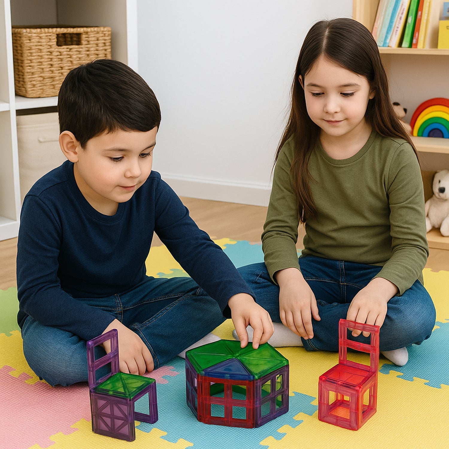 ALVENZA Magnetic Building Tiles Set – 26 Pieces for Creative STEM Play