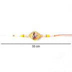 ALVENZA Lord Krishna Rakhi – Elegant Designer Thread with Beads and Photo