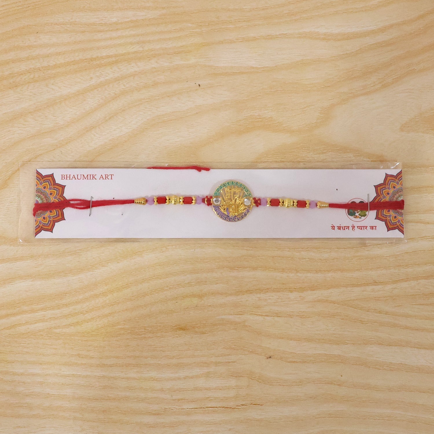 ALVENZA Designer Rakhi – Exquisite Stone Work & Vibrant Red Thread