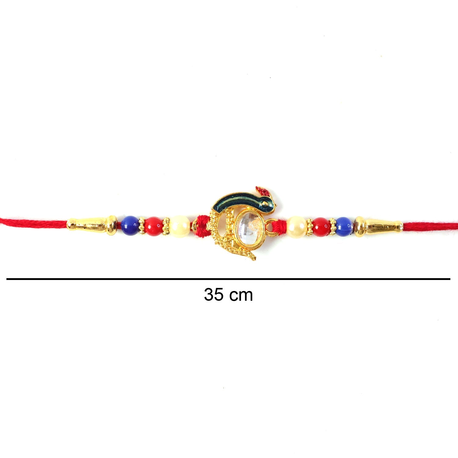 ALVENZA Elegant Stone Studs Rakhi – Traditional Beaded Brother Gift