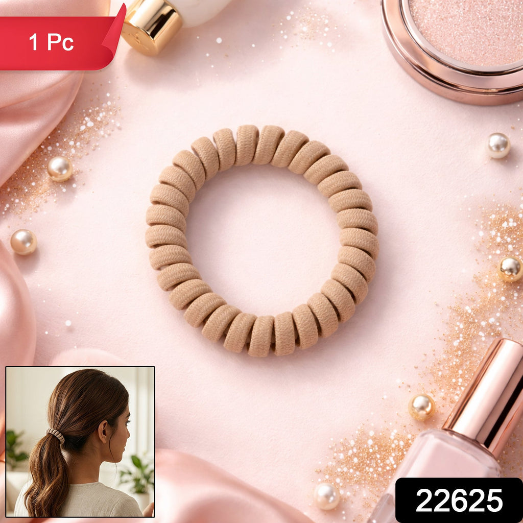 Soft Stretchable Spiral Coil Hair Band No Crease & Gentle Hold - Front View