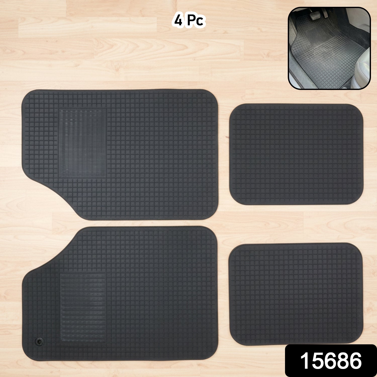 ALVENZA Universal Heavy Duty Car Floor Mat Set – All-Weather Vehicle Protection