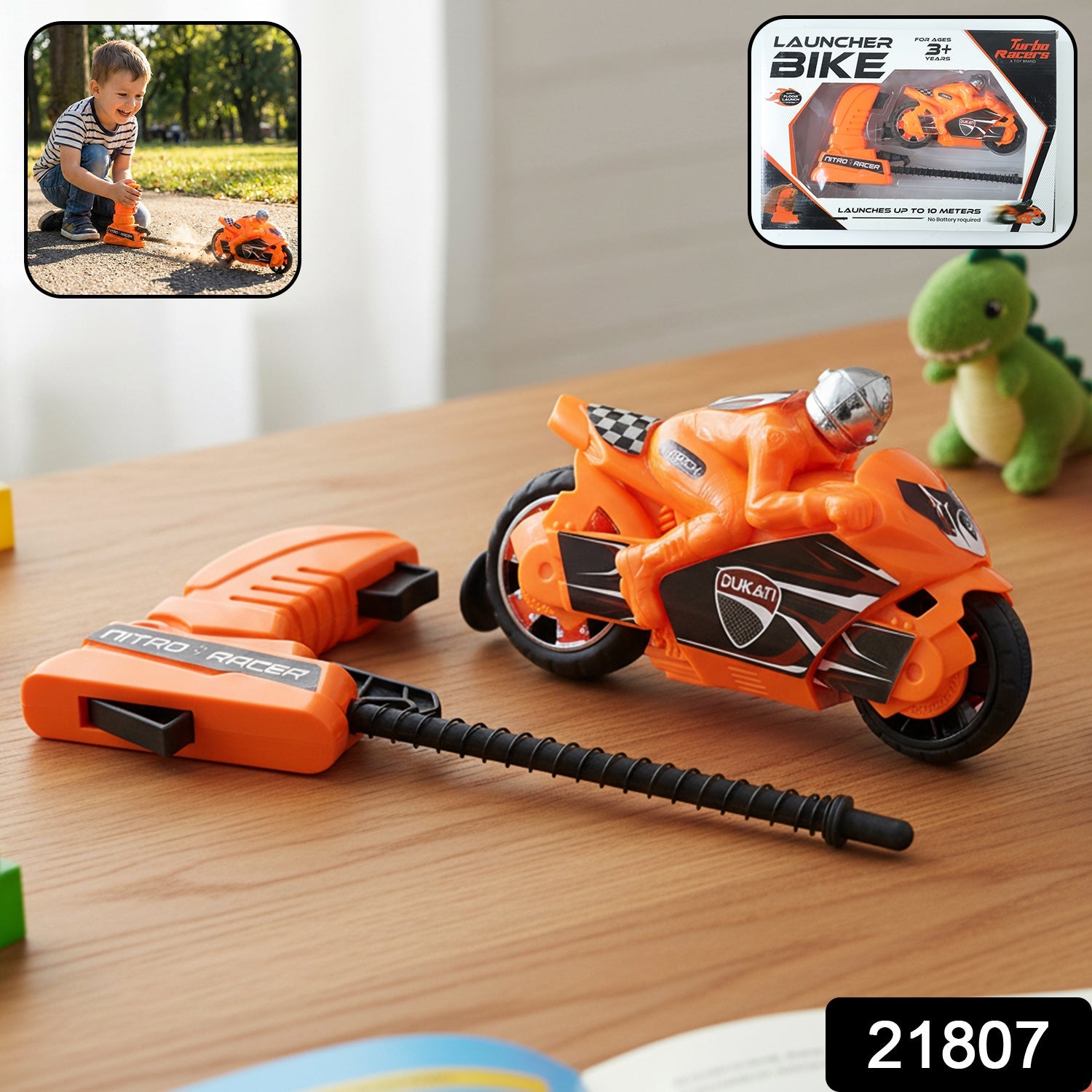 ALVENZA Launcher Racing Bike Toy for Kids – Manual Pull High-Speed Fun