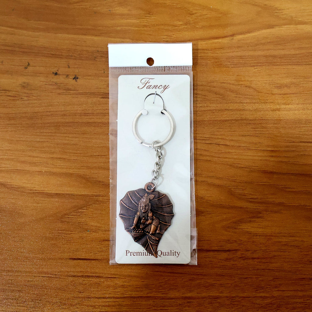 ALVENZA Bal Krishna Antique Bronze Keychain – Spiritual & Durable