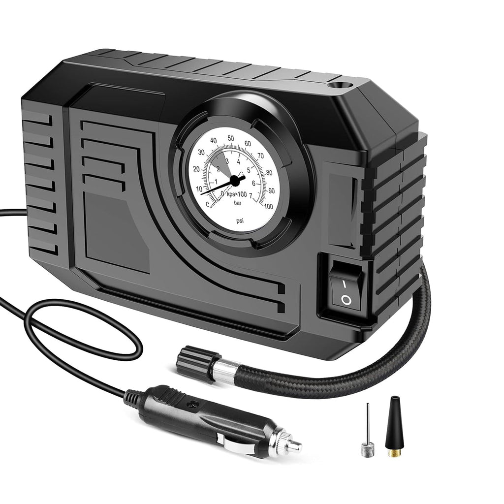 ALVENZA Portable Tire Inflator – 12V Air Compressor with Gauge | RaceVault