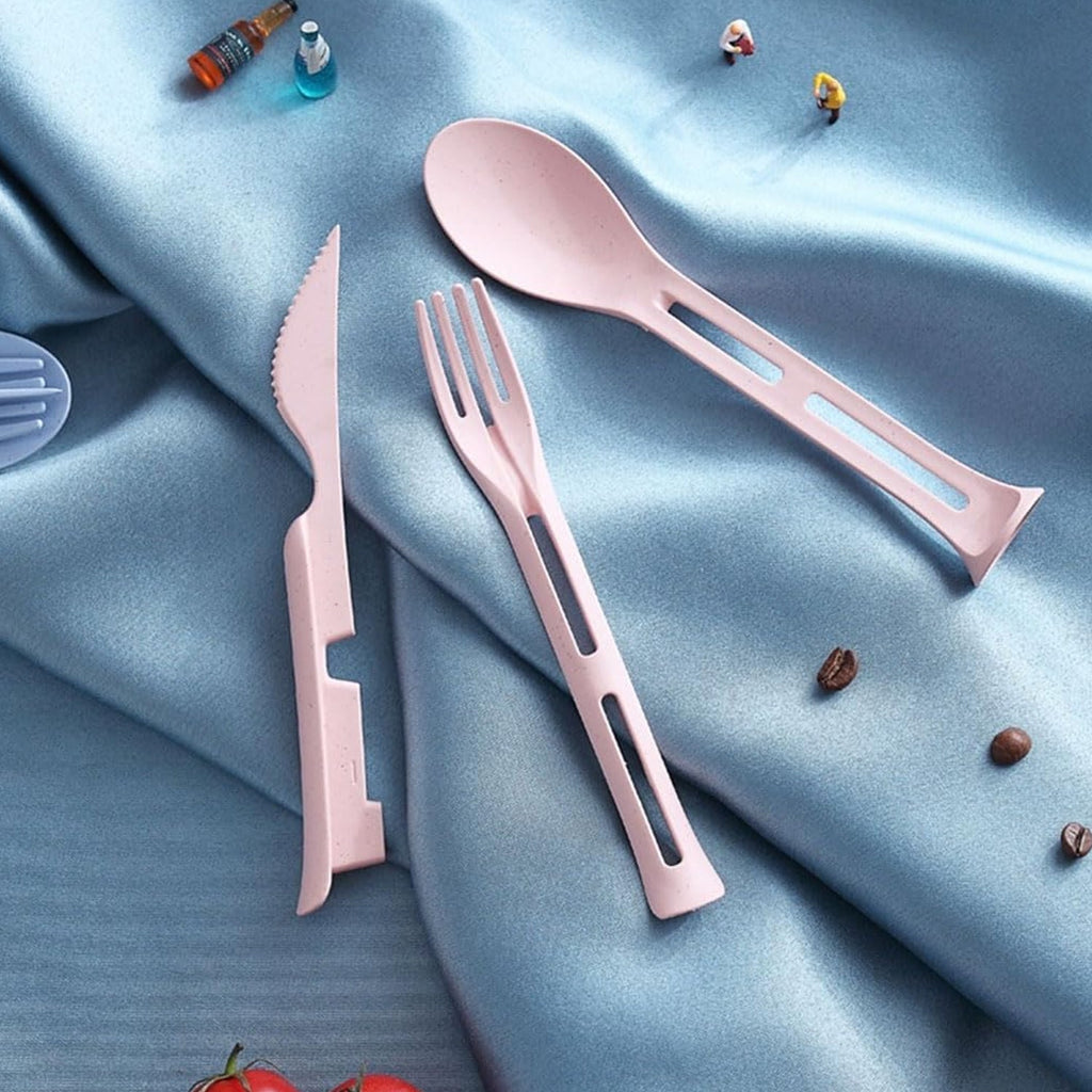 Reusable Cutlery Set 3-in-1 Spoon Fork Knife | Portable Travel - Detail View 8