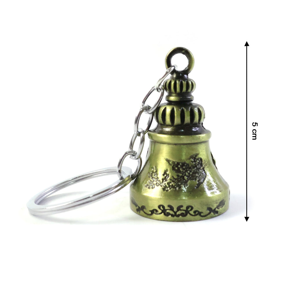 ALVENZA Temple Bell Keychain – Spiritual Metal Charm for Keys and Bags