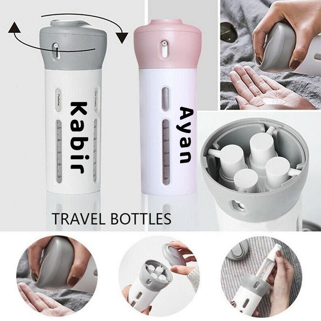ALVENZA Travel Dispenser Bottle Set – 4-in-1 Leak-Proof Refillable | CustomSpot