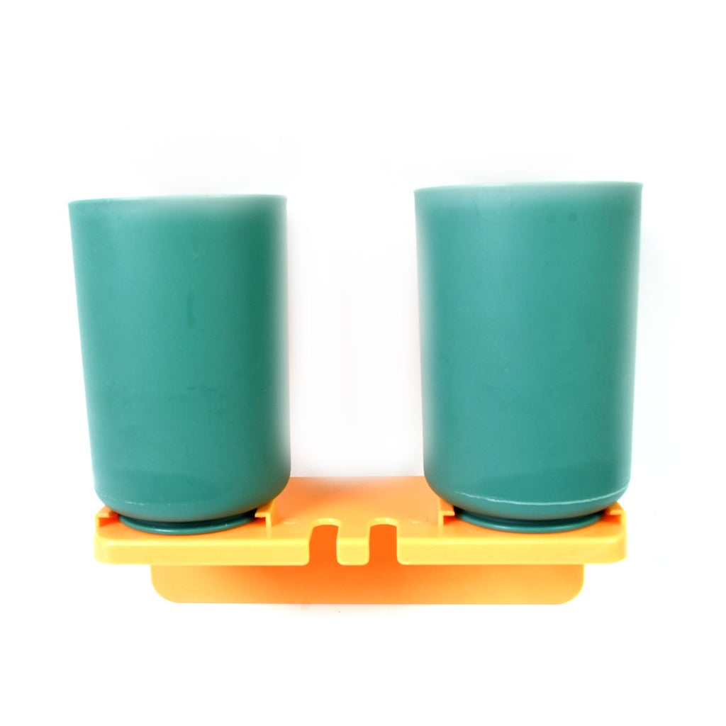 Wall Mount Toothbrush Holder 2 Cups, Self-Adhesive | BrushedUp - Detail View 5