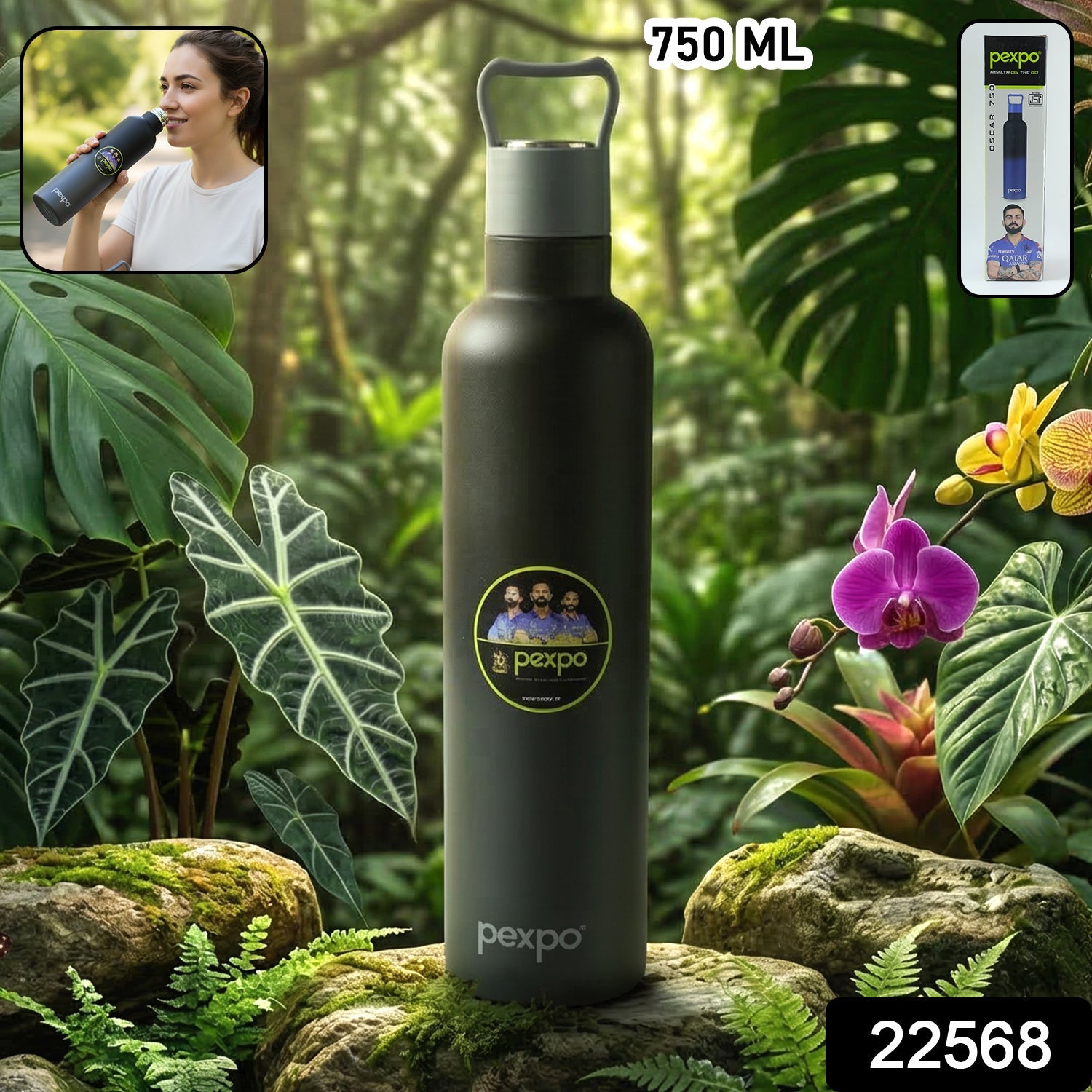 ALVENZA Stainless Steel Water Bottle – Keeps Water Hot & Cold for Hours