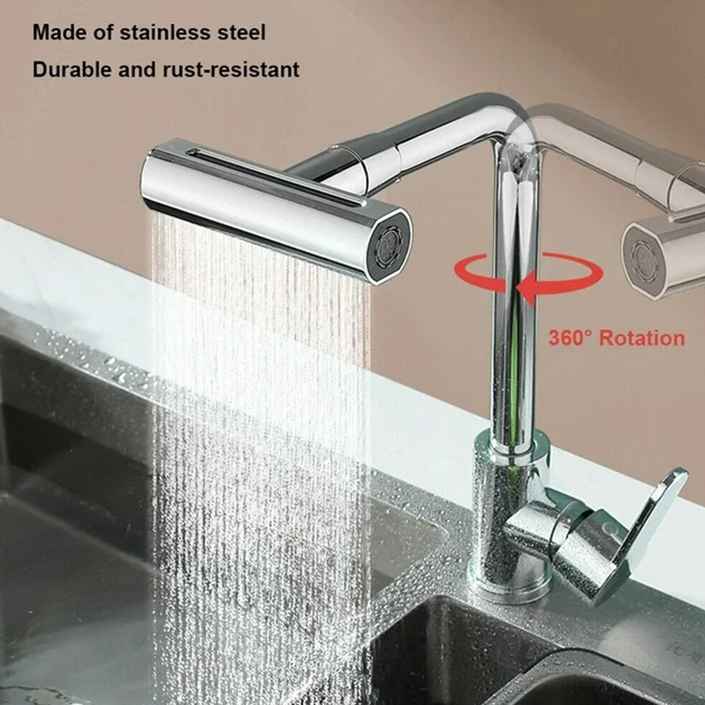 ALVENZA Kitchen Faucet Extender – 360° Rotating Waterfall | Mist & Relax