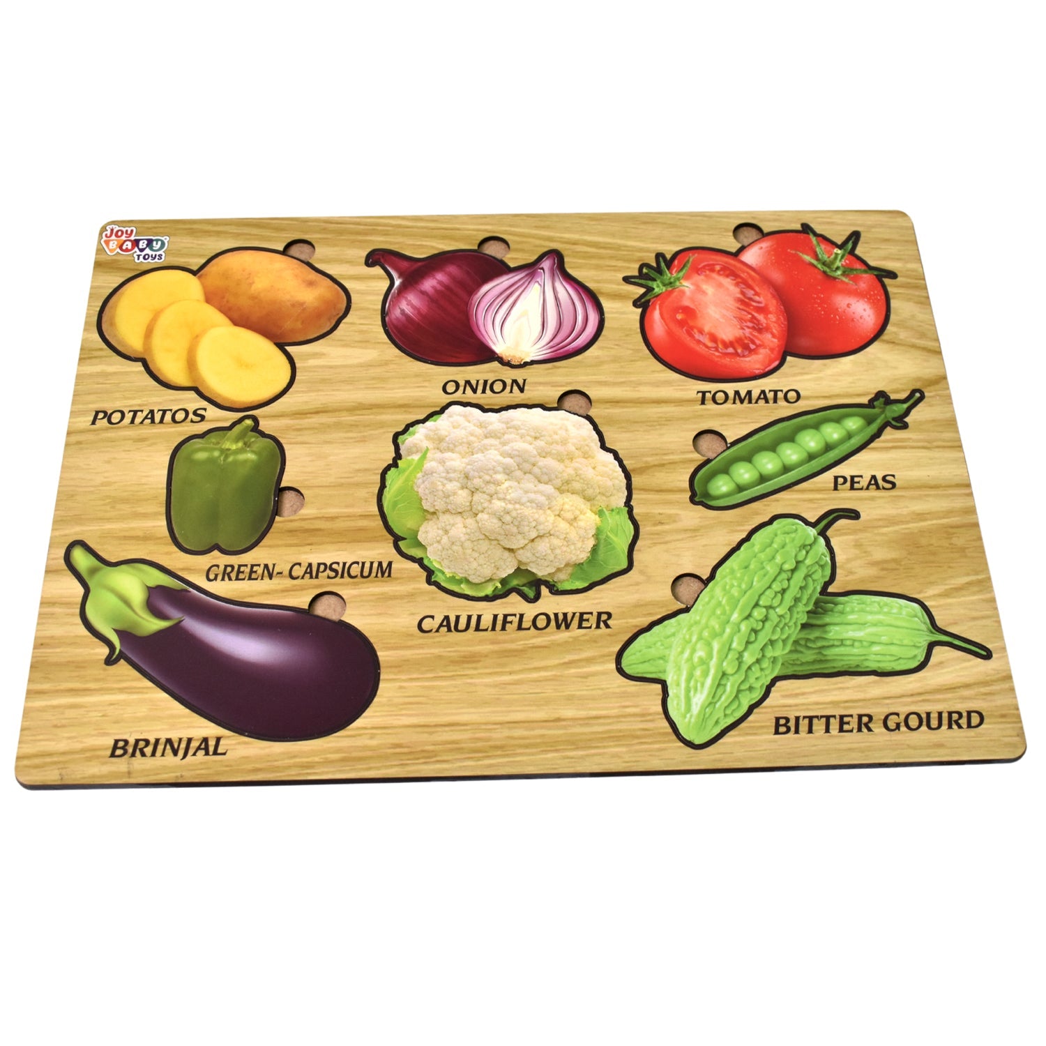 Wooden Vegetable Puzzle Educational Toy for Toddlers | Inventive Play - Detail View 5
