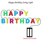 Happy Birthday LED String Lights Battery Operated Multicolour - Detail View 8