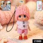 ALVENZA Mini Doll Keychain – Adorable Soft Knitted Cap & Vibrant Design