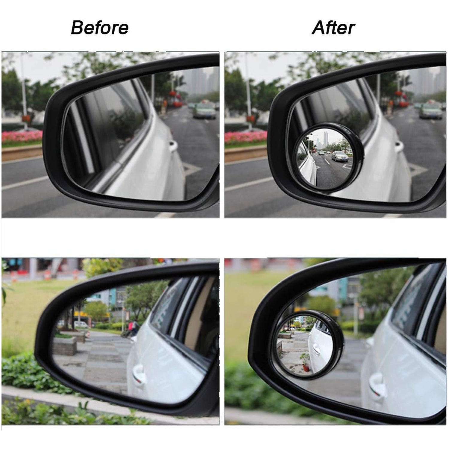 ALVENZA Car Blind Spot Mirrors – Wide Angle Convex Safety Set